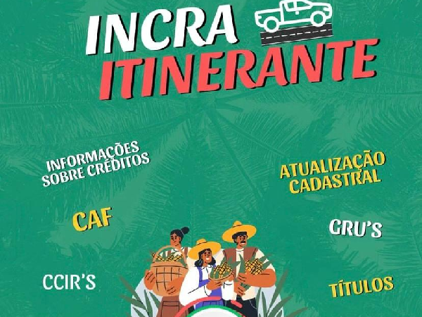 No dia 22 de dezembro, o Incra Intinerante estará em Jandaíra trazendo seus serviços p/os produtores dos assentamentos